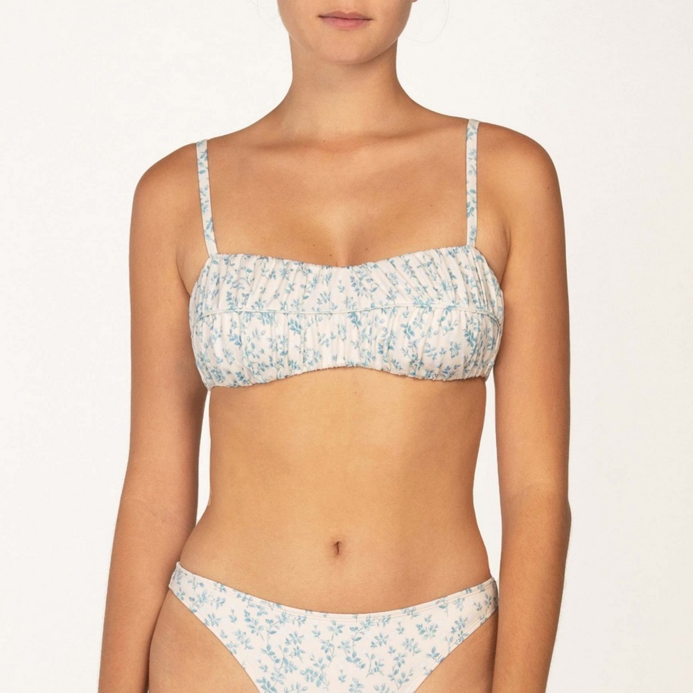Peony Swim Porcelain Gathered Top
